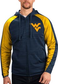 G-III SPORTS BY CARL BANKS Men's G-III Sports by Carl Banks Navy West Virginia Mountaineers Neutral Zone Raglan Full-Zip Track Jacket Hoodie