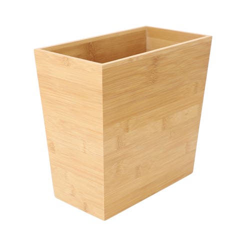 10.5 x 5.75 Inch Rectangle Wood Waste Basket