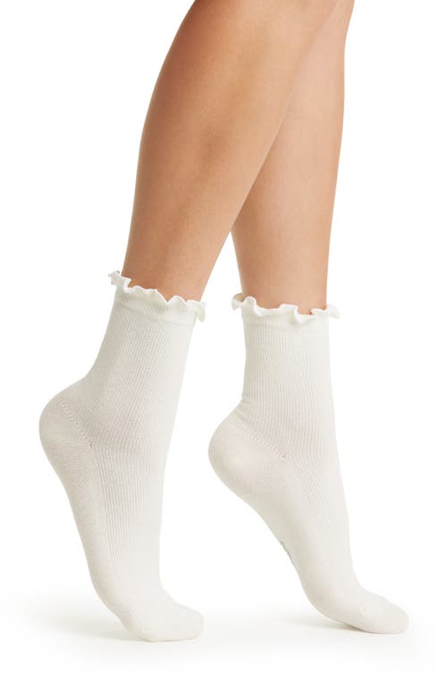 Ugg(r) Karsyn Lettuce Edge Crew Socks In White