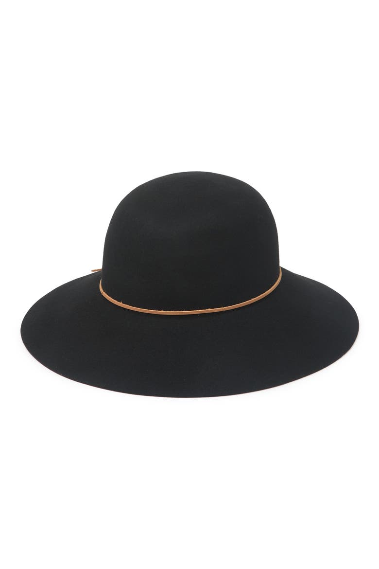 Floppy Wool Hat, Alternate, color, BLACK