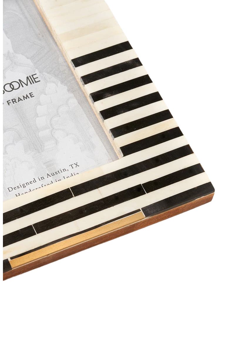 Mukhendu Stripe Black & White Picture Frame - Bone, Alternate, color, Black/White