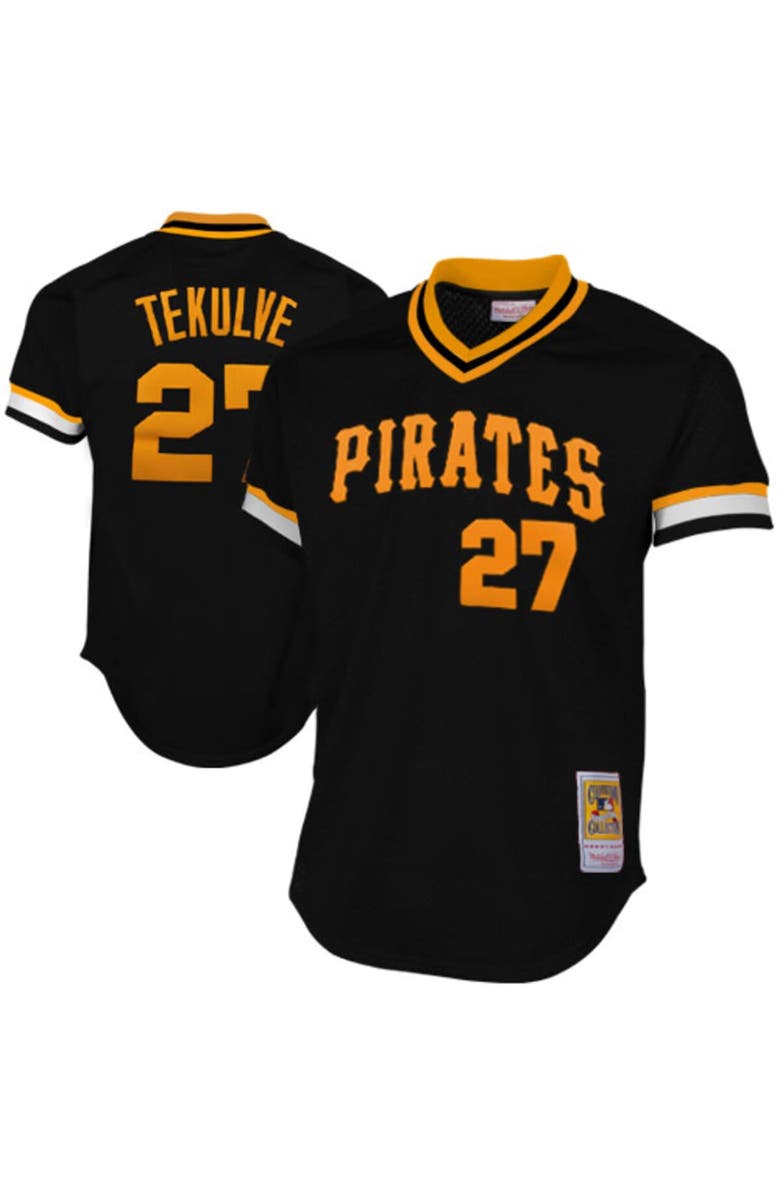 Mitchell & Ness Pittsburgh Pirates Kent Tekulve 1982 Cooperstown Collection Authentic Practice Jersey - Black, Alternate, color, 