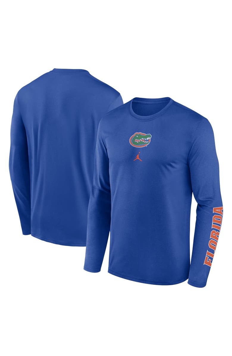 Jordan Brand Men's Jordan Brand Royal Florida Gators Primetime Center Lockup Two-Hit Legend Long Sleeve T-Shirt, Main, color, Royal