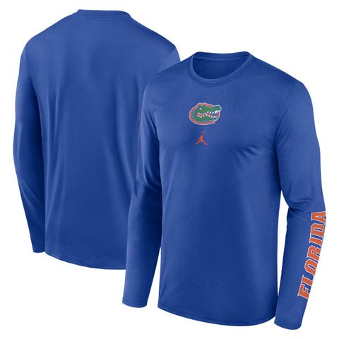 Men's Jordan Brand  Royal Florida Gators Primetime Center Lockup Two-Hit Legend Long Sleeve T-Shirt