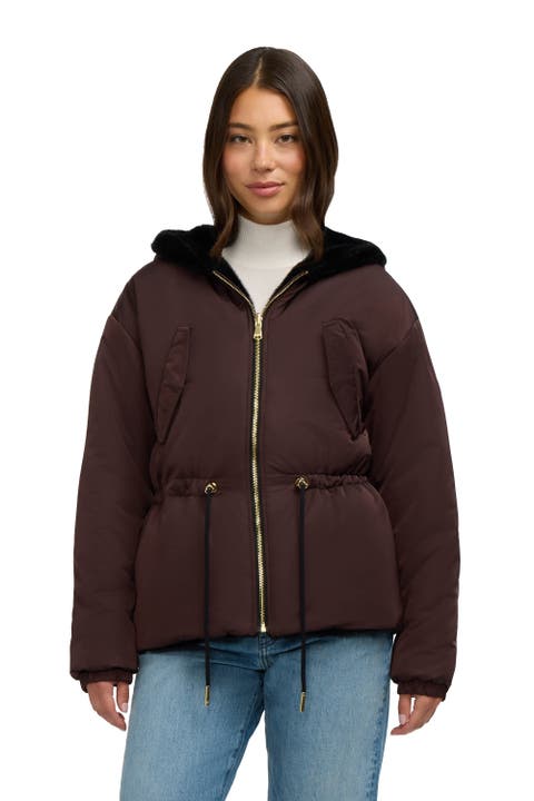 Demi Reversible Faux Fur Jacket with Hood
