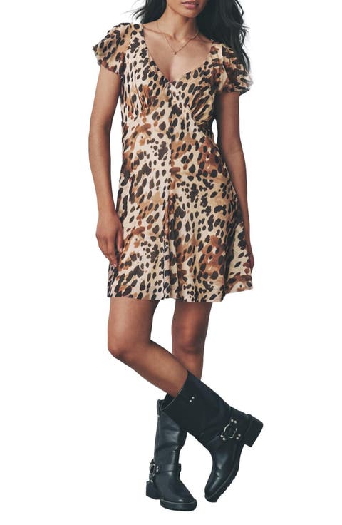 Cow Print Mesh Minidress