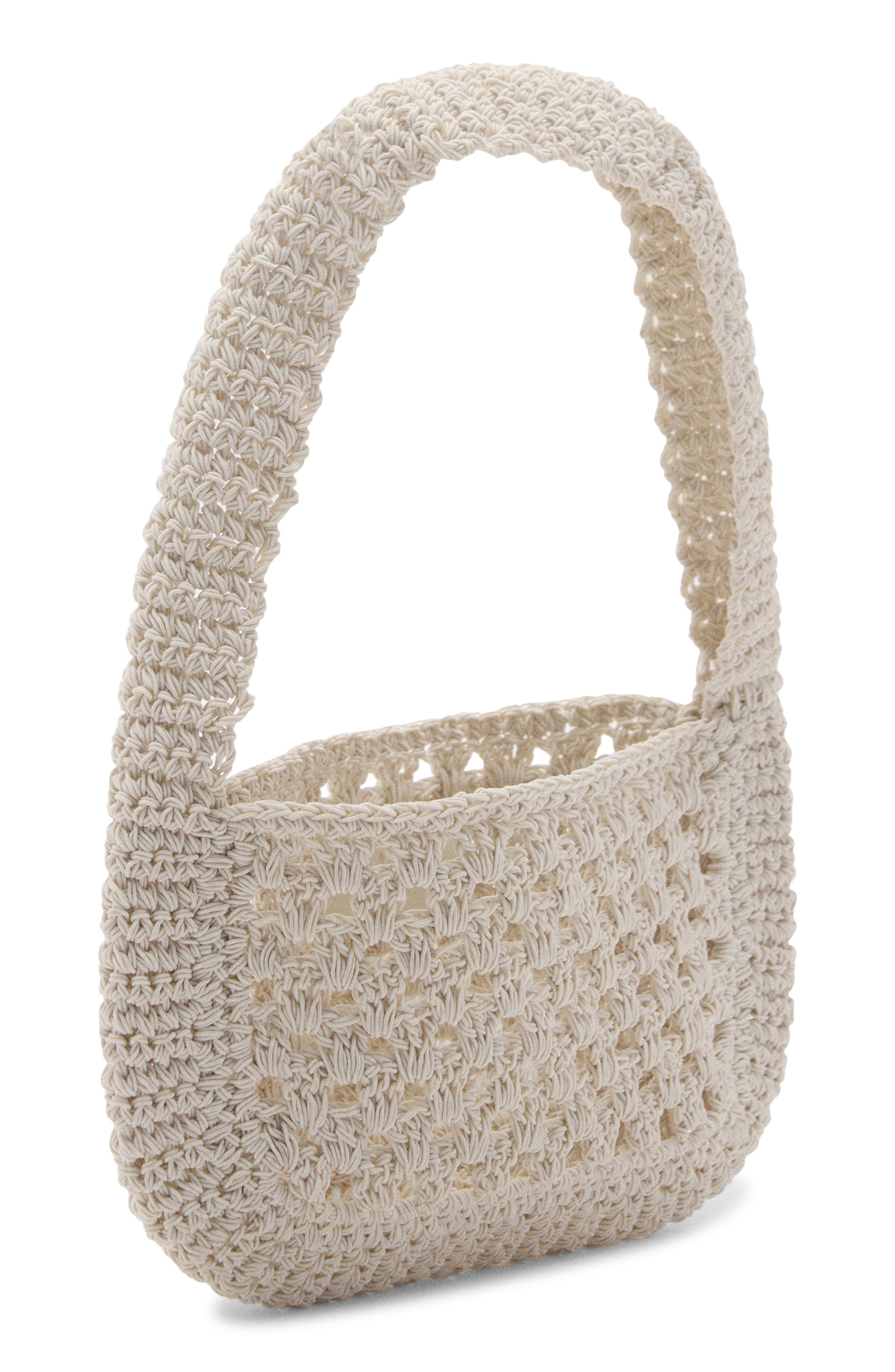 MANGO Woven Shoulder Bag, Alternate, color, Ecru