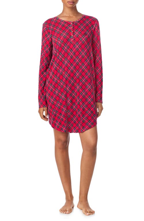 Ralph Lauren Lauren  Henley Sleepshirt In Red