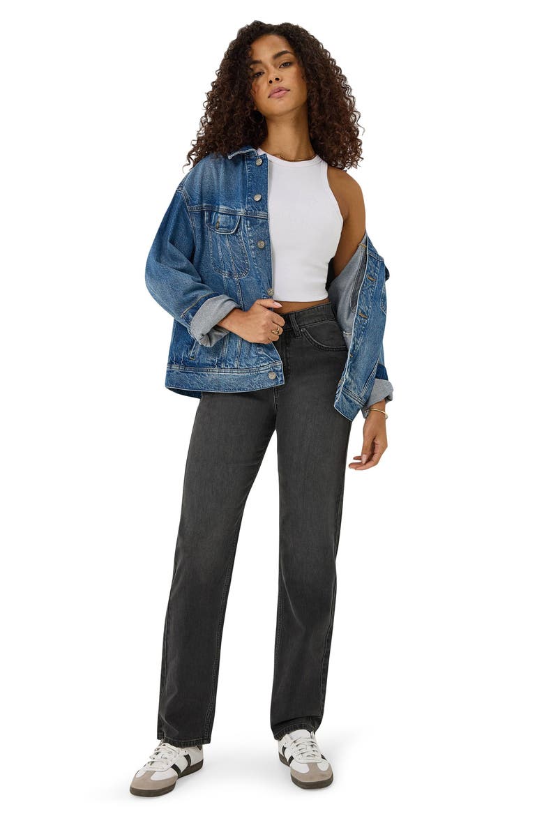Rider High Waist Straight Leg Jeans, Alternate, color, NIGHT RAYS