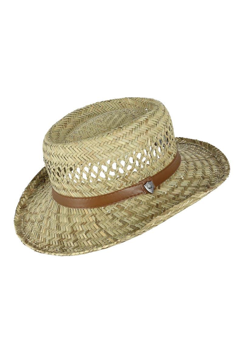 Rush Straw Gambler Hat with Wide Brim, Main, color, Natural