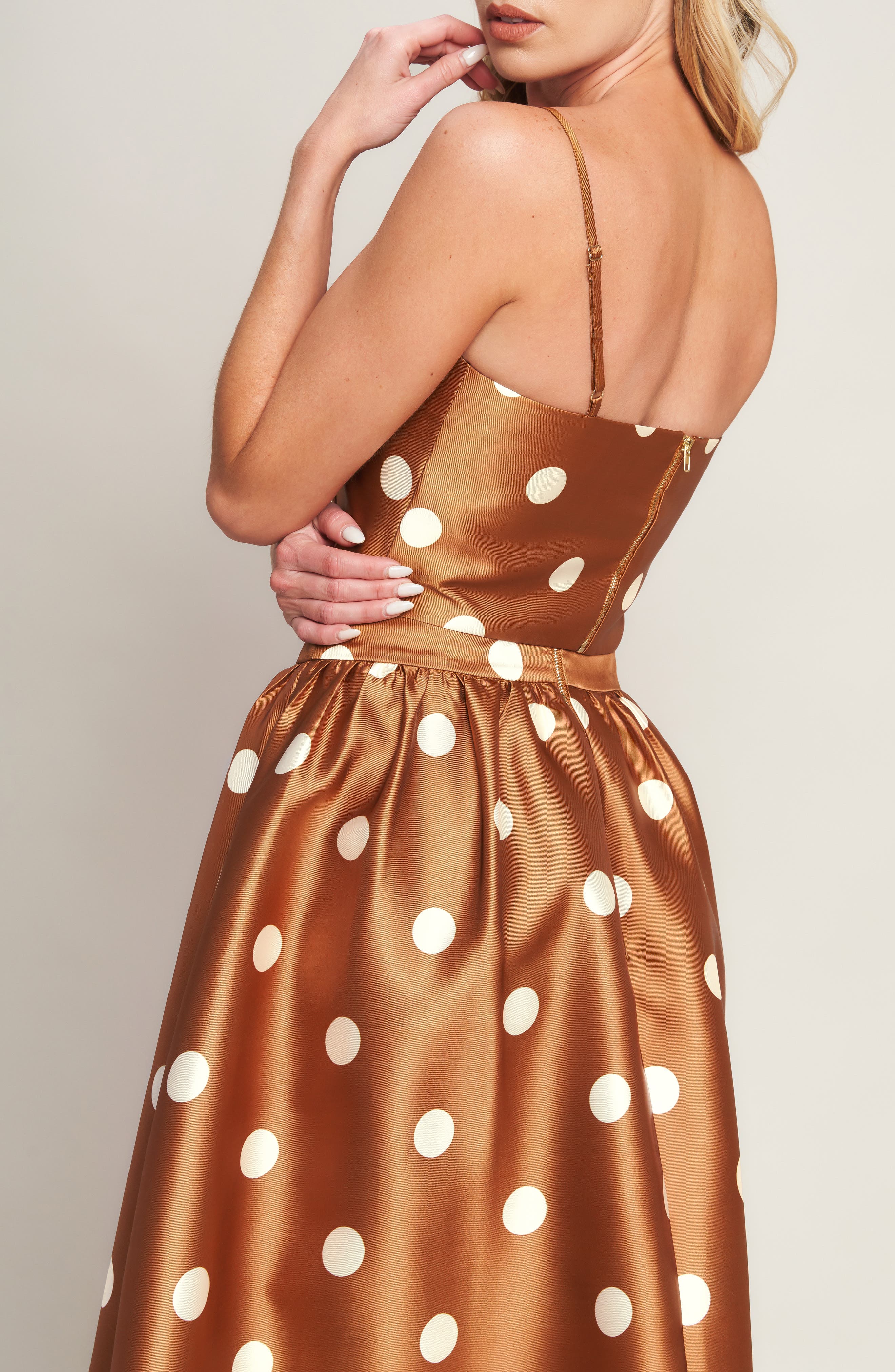 Polka Dot Satin Crop Top - image 2
