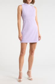 Alice + Olivia Victoria Mock Neck Sleeveless Fit & Flare Dress