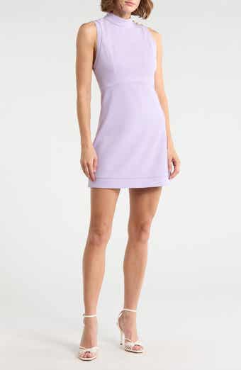Alice + Olivia Victoria Mock Neck Sleeveless Fit & Flare Dress