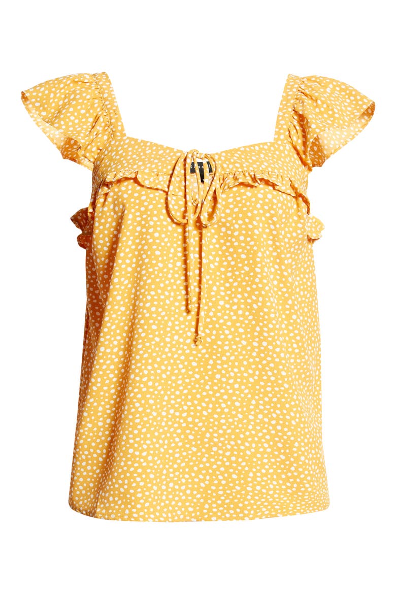 Ruffle Top, Alternate, color, MARIGOLD DOT PRT