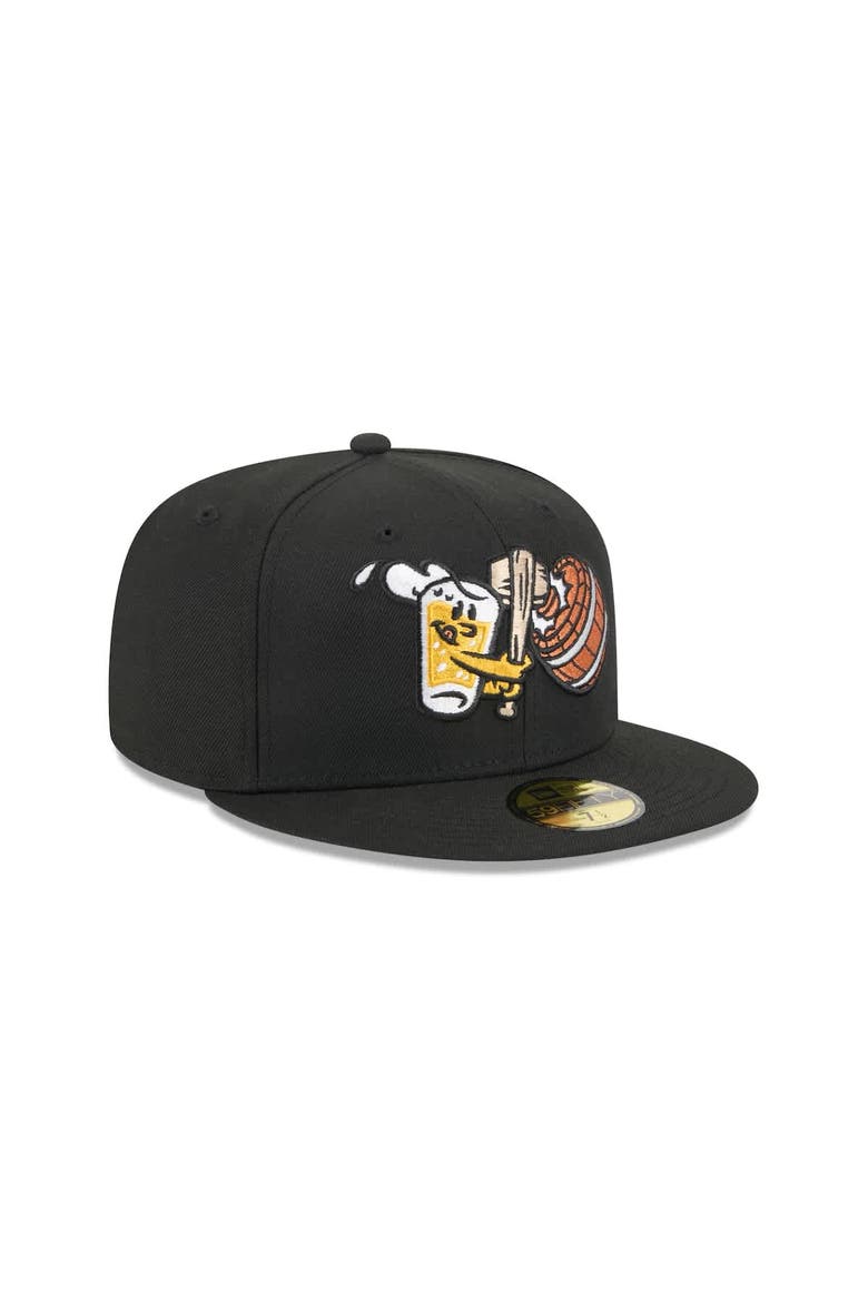 Men's New Era  Black West Michigan Whitecaps Theme Nights 59FIFTY Fitted Hat, Alternate, color, Black