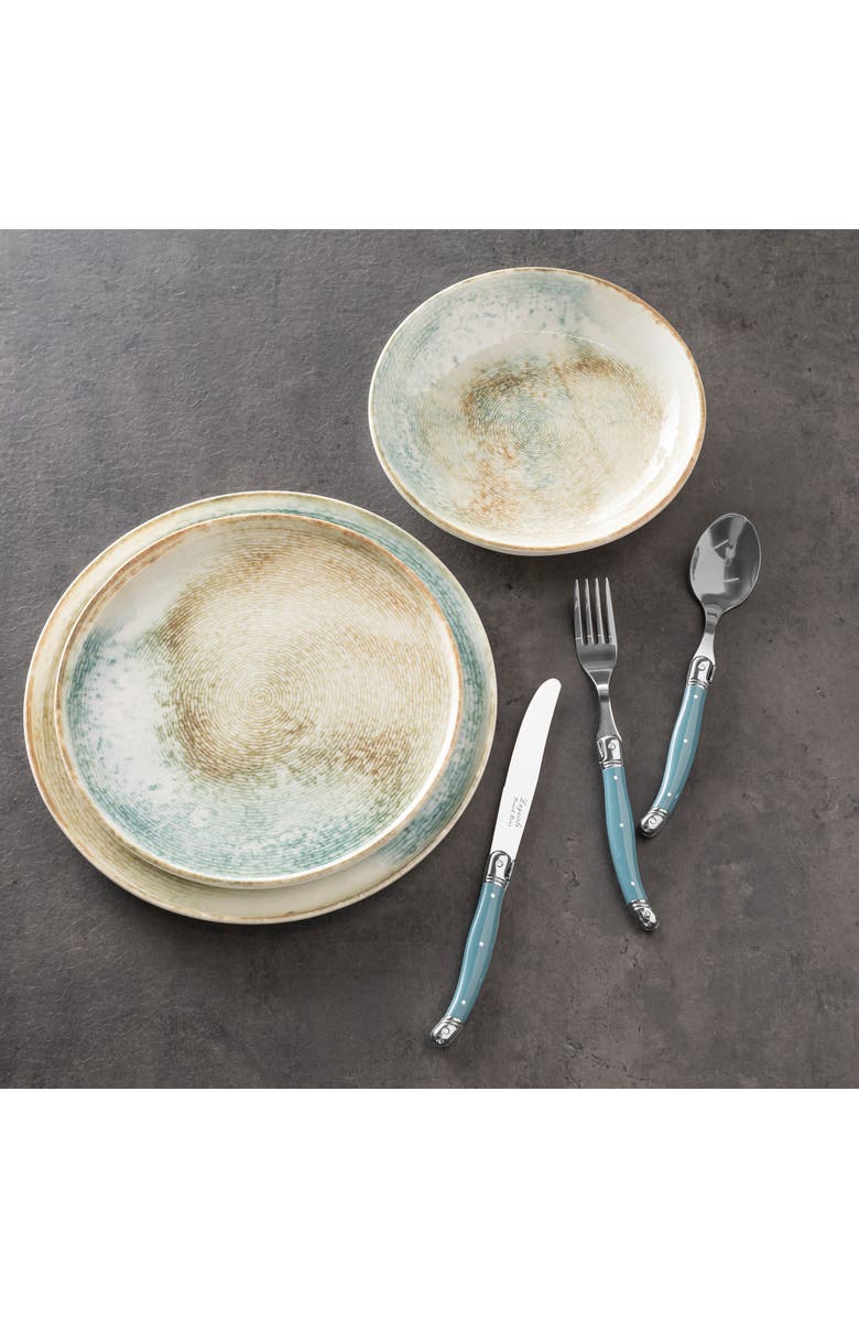 FRENCH HOME Sea & Sand 16-Piece Dinnerware Set, Alternate, color, Cream Blues And Beiges