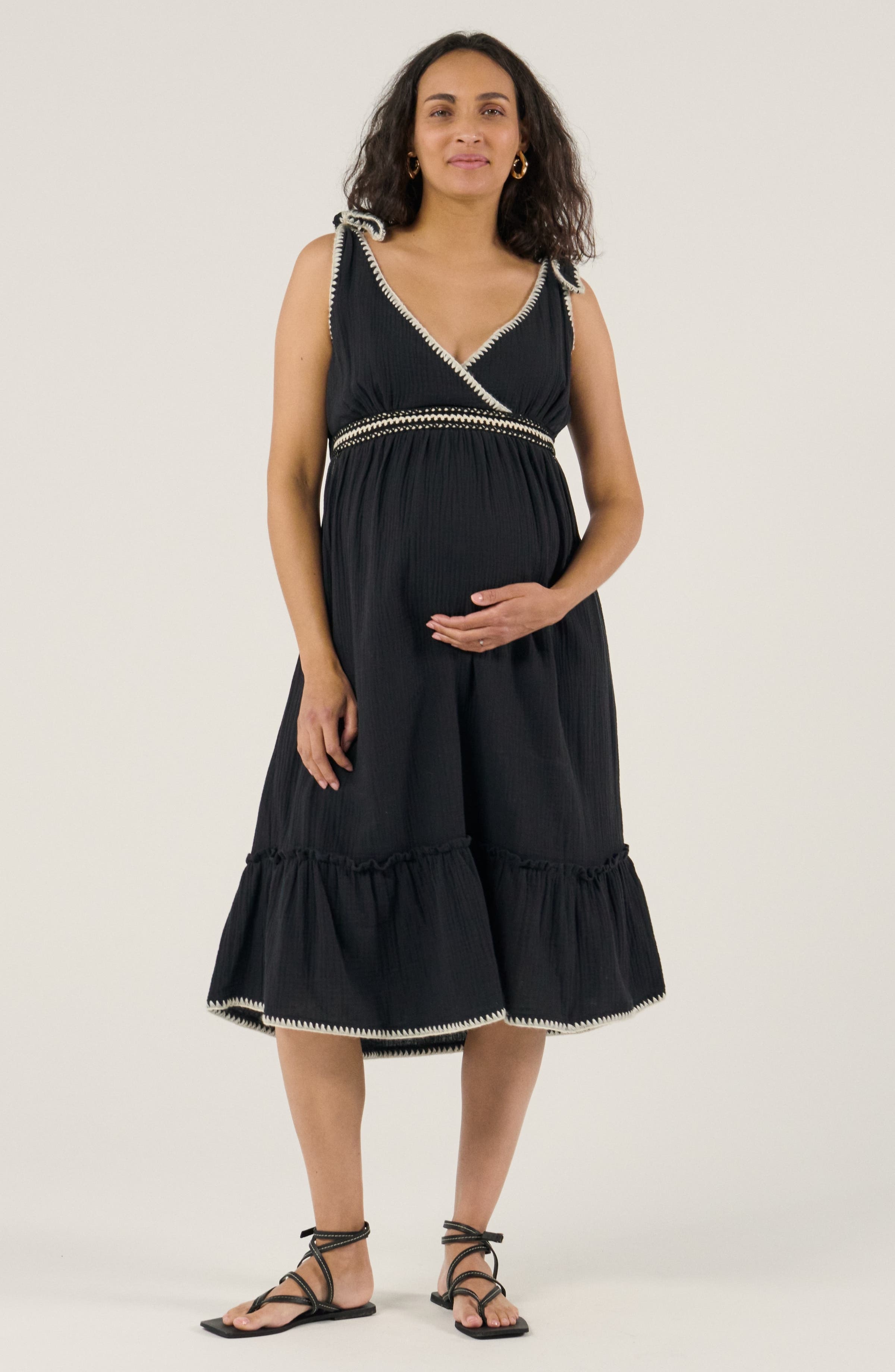 Maternity and Nursing Behemian Midi Dress Gaia