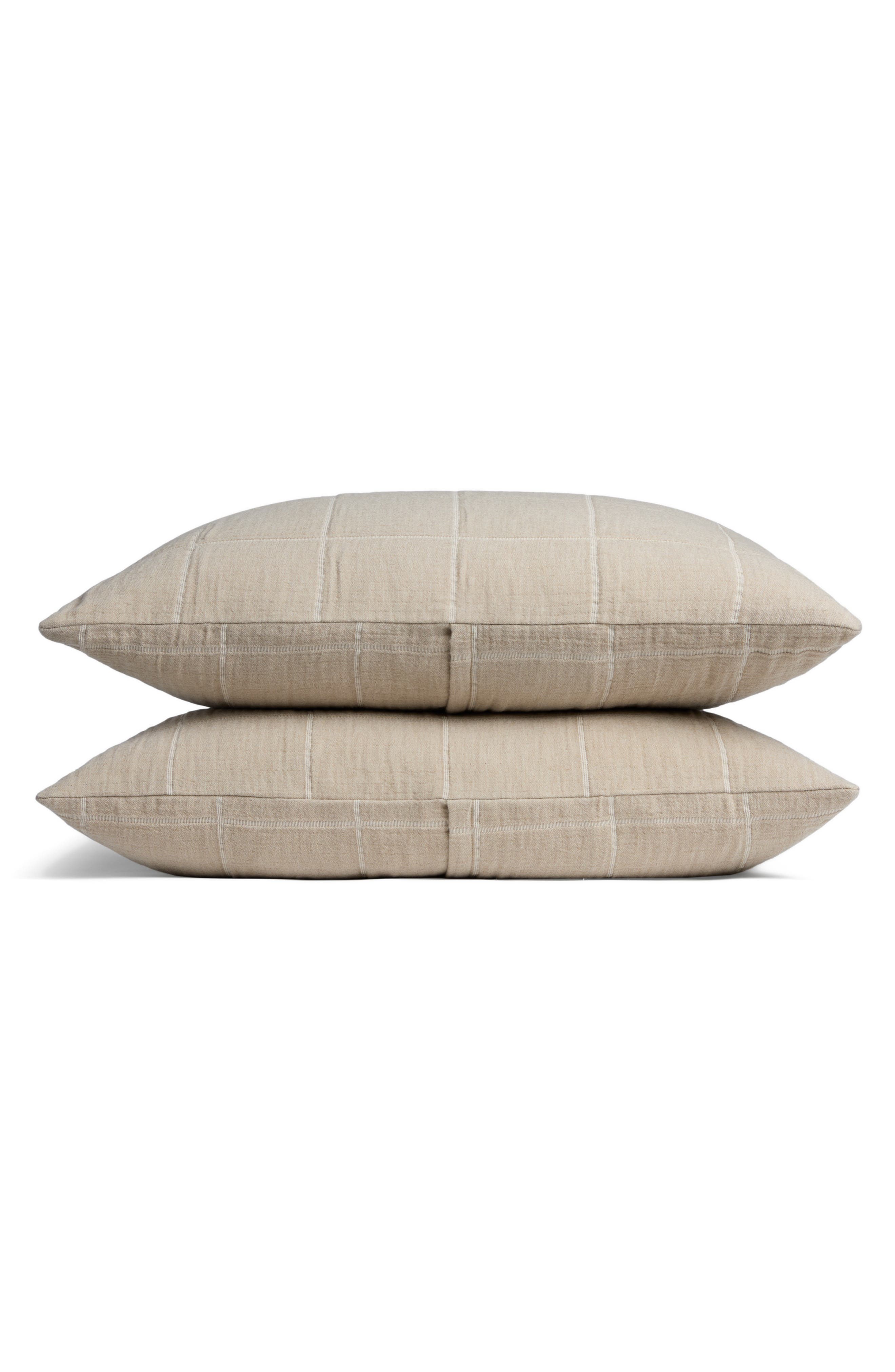 Parachute Terrace Gauze Set of 2 Organic Cotton Pillow Shams in Toast 