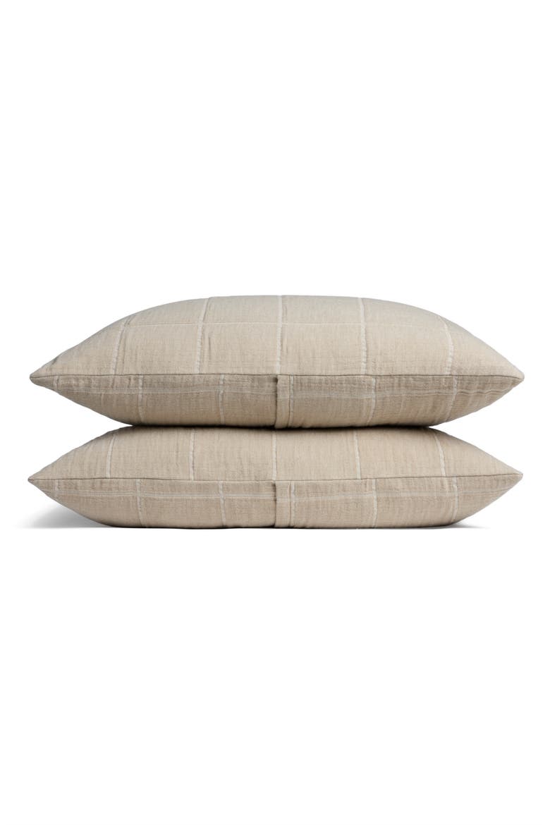 Terrace Gauze Set of 2 Organic Cotton Pillow Shams, Main, color, TOAST