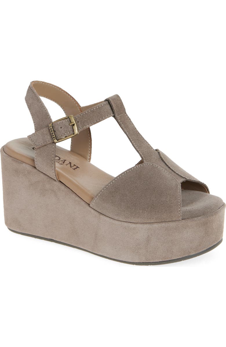 Cordani Jaycee Platform Sandal, Main, color, Porcinio Suede