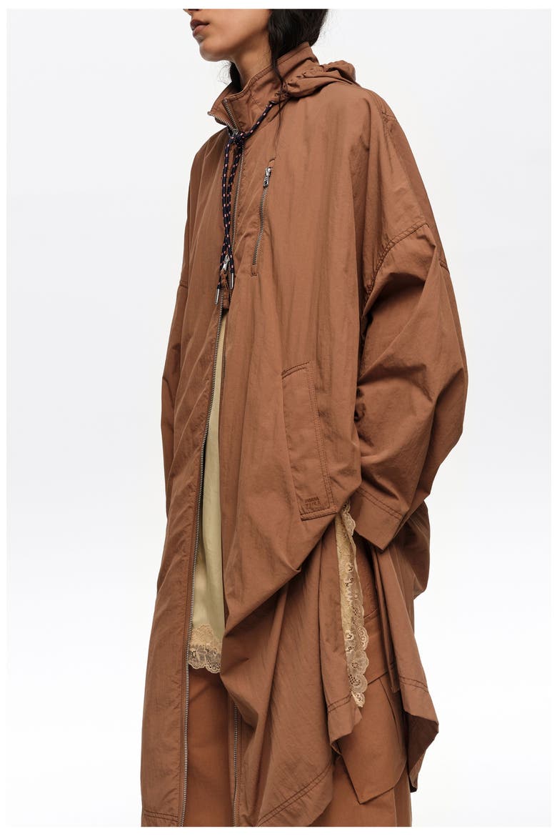 Long Fluid Trench, Alternate, color, LIGHT BROWN