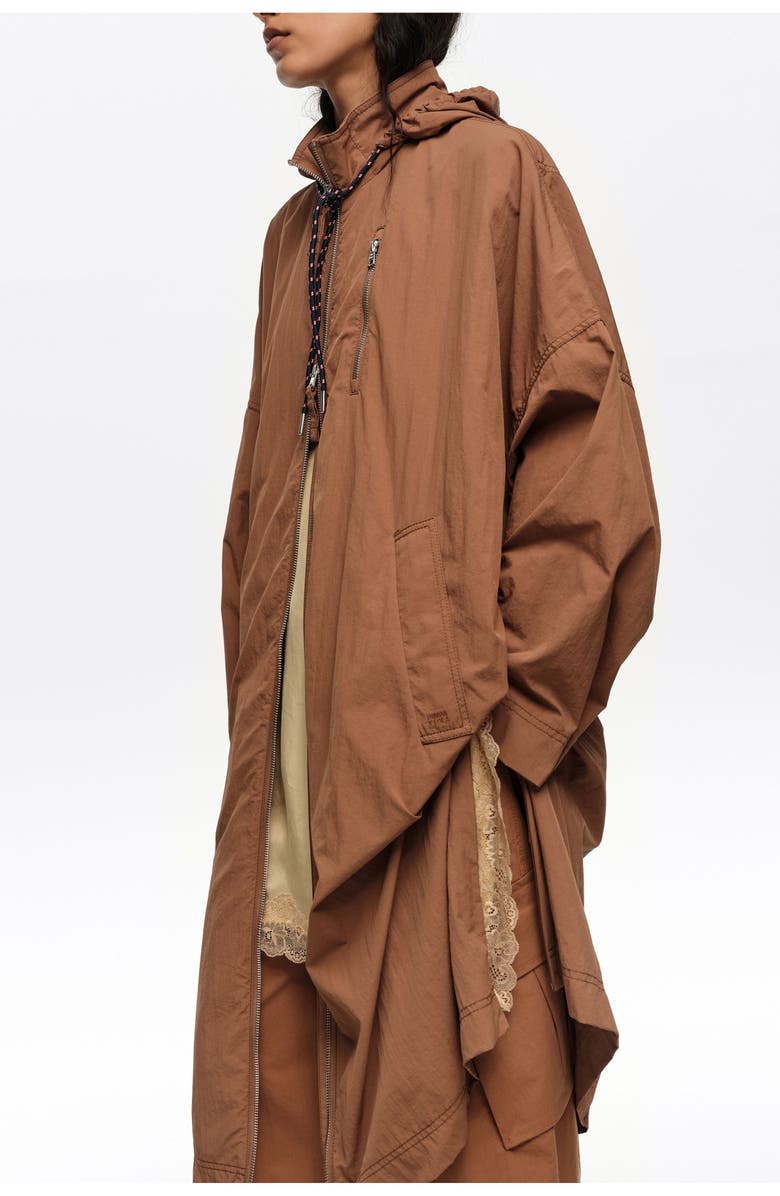 Bimba y Lola Long Fluid Trench, Alternate, color, Light Brown