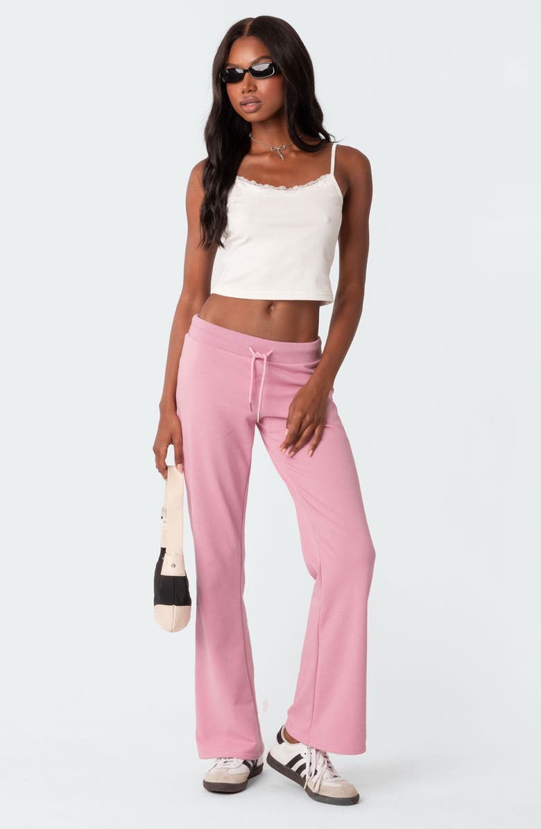 EDIKTED Lace Trim Crop Camisole, Alternate, color, White