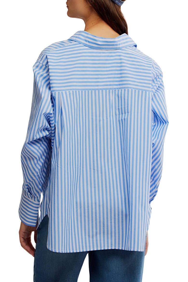 Sabine Tailored Stripe Button-Up Shirt, Alternate, color, OXFORD STRIPE - BLUE