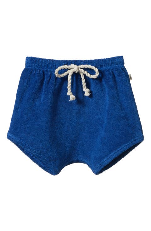 Organic Cotton Terry Cloth Drawstring Shorts