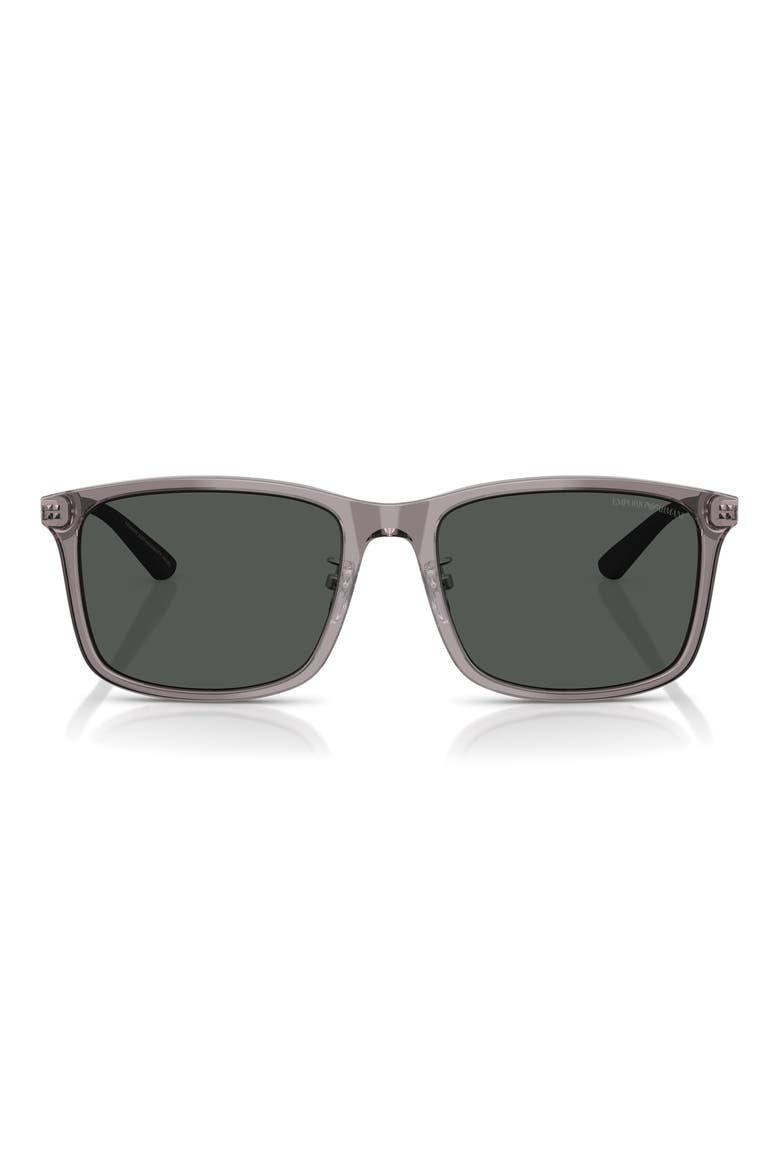 57mm Square Sunglasses, Main, color, SHINY GREY / DARK GREY