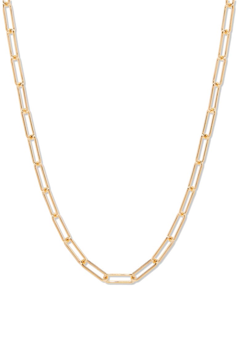Colette Paper Clip Chain Necklace, Main, color, GOLD