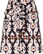 The Lulo Project Coco Paisley Stretch Cotton Miniskirt