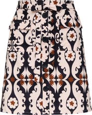 The Lulo Project Coco Paisley Stretch Cotton Miniskirt