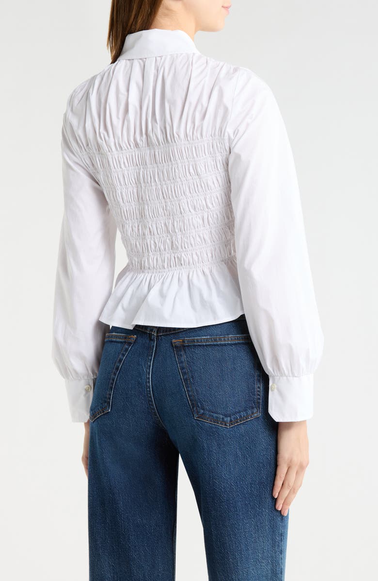 Rails Bradshaw Smock Bodice Cotton Button-Up Shirt, Alternate, color, White