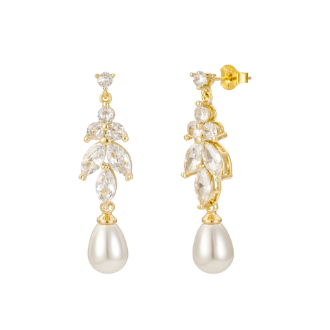 Leo Pearl and Crystal Drop Earrings