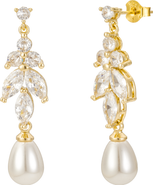 Untamed Petals Leo Pearl and Crystal Drop Earrings