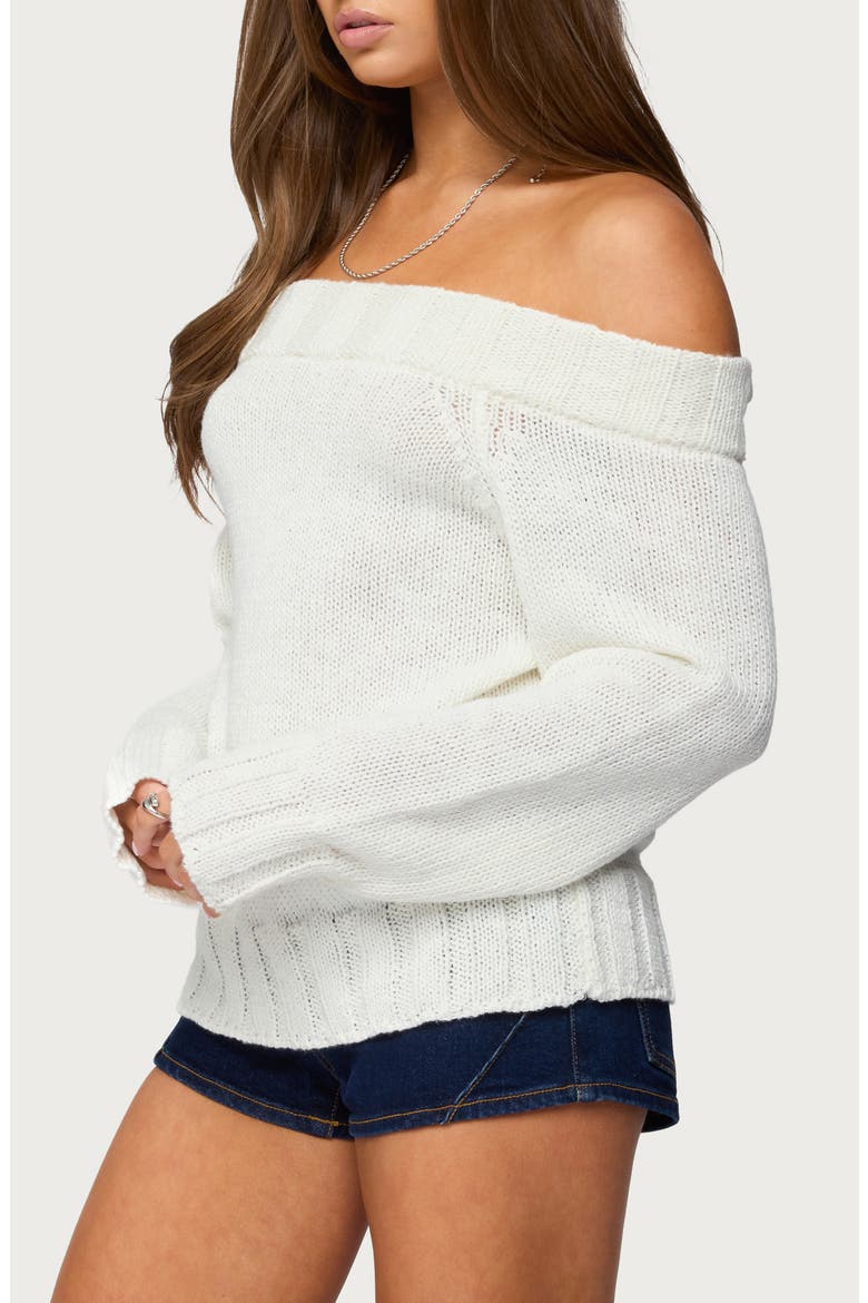 Noemi Off the Shoulder Sweater, Alternate, color, WHITE