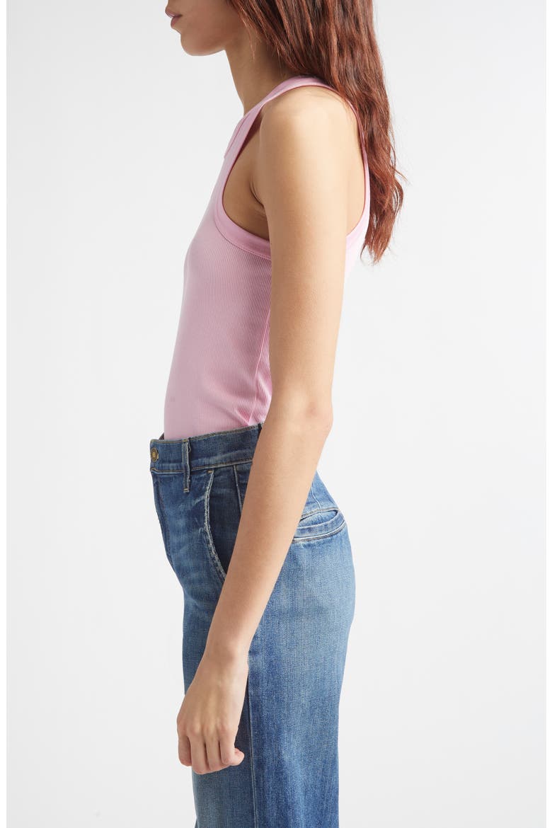 Kupla Unkko Embroidered Flower Ribbed Stretch Cotton Tank Top, Alternate, color, LIGHT PINK
