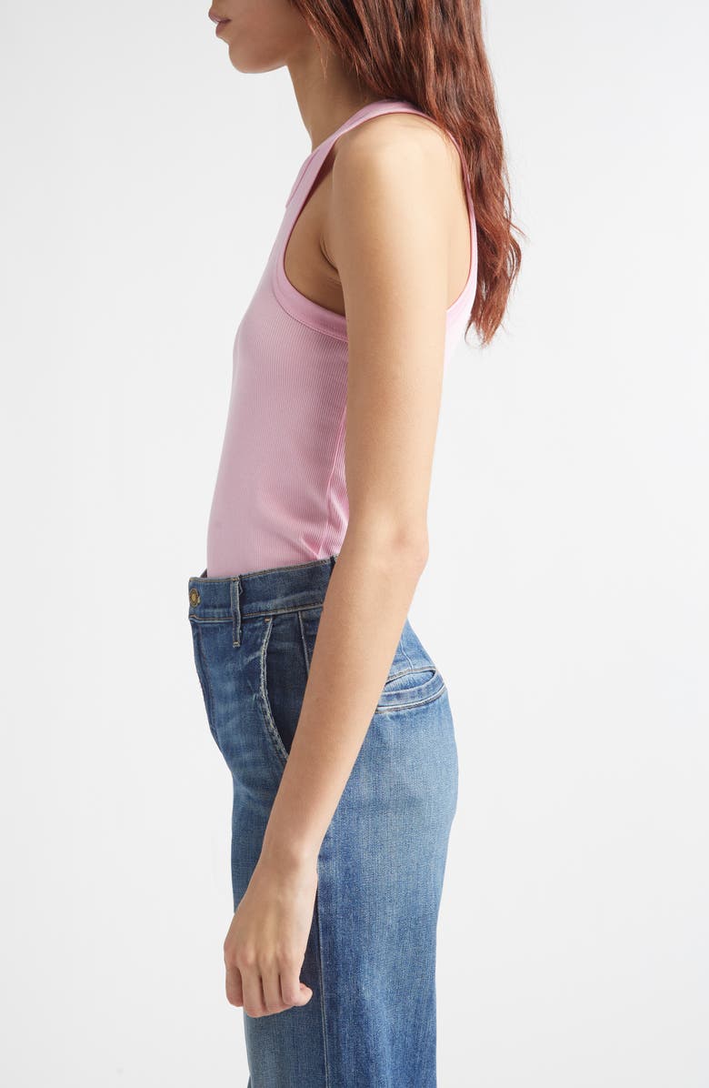 Marimekko Kupla Unkko Embroidered Flower Ribbed Stretch Cotton Tank Top, Alternate, color, Light Pink