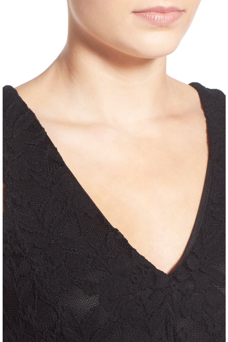 Lace Romper, Alternate, color, BLACK