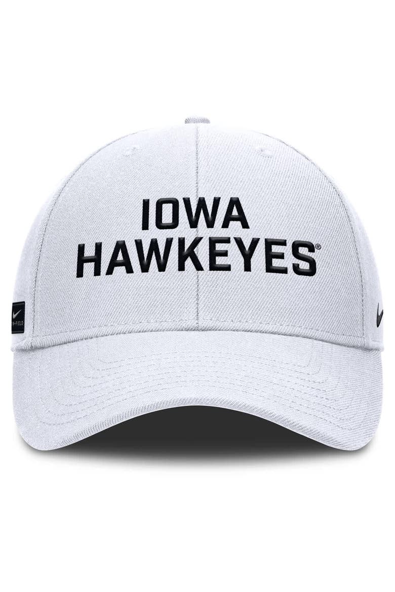 Men's Nike  White Iowa Hawkeyes Rise Practice Adjustable Hat, Alternate, color, White