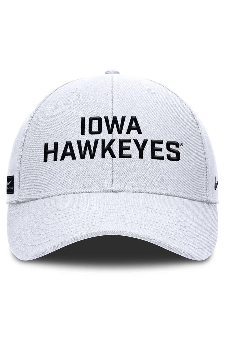 Nike Men's Nike White Iowa Hawkeyes Rise Practice Adjustable Hat, Alternate, color, White