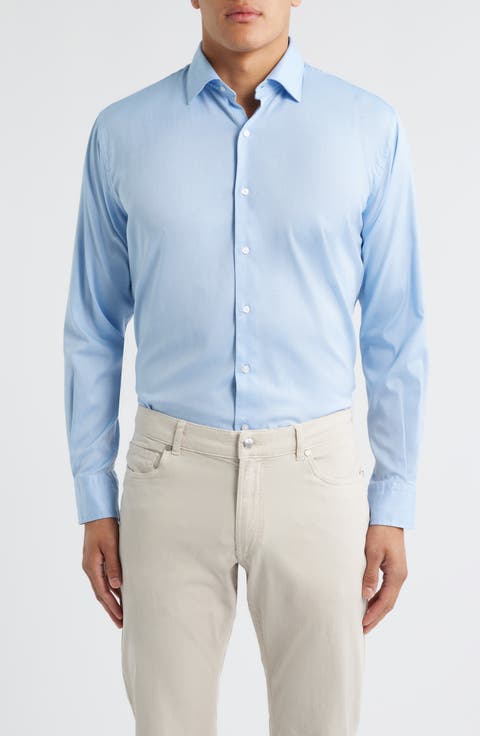 Campbell Solid Stretch Cotton & Modal Blend Button-Down Shirt