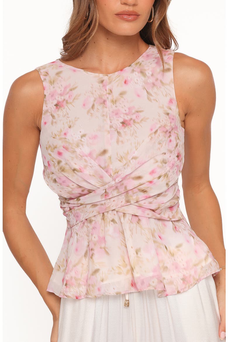 Limona Peplum Top, Alternate, color, BLURRED PINK FLORAL