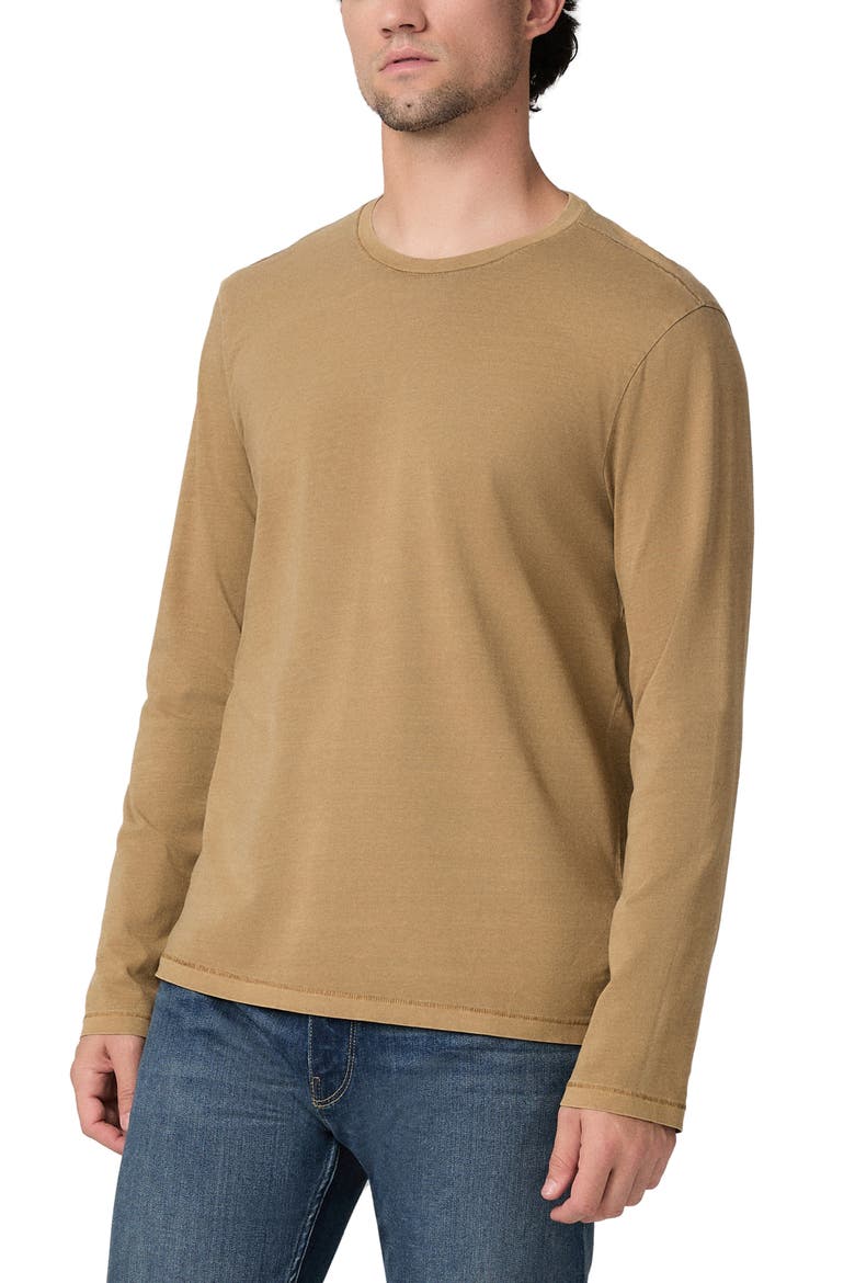 Enzo Long Sleeve Cotton T-Shirt, Alternate, color, VINTAGE SABLE