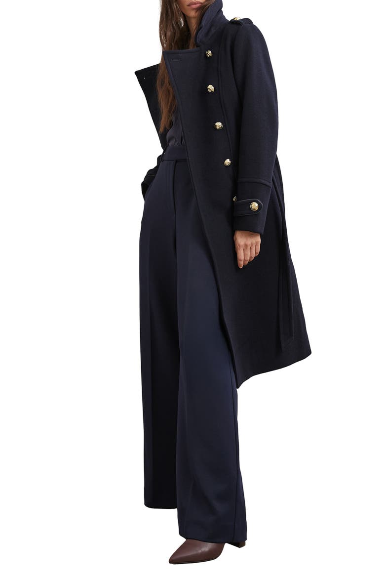 Farley Wool Blend Double Breasted Coat, Alternate, color, FARLEYNAVY