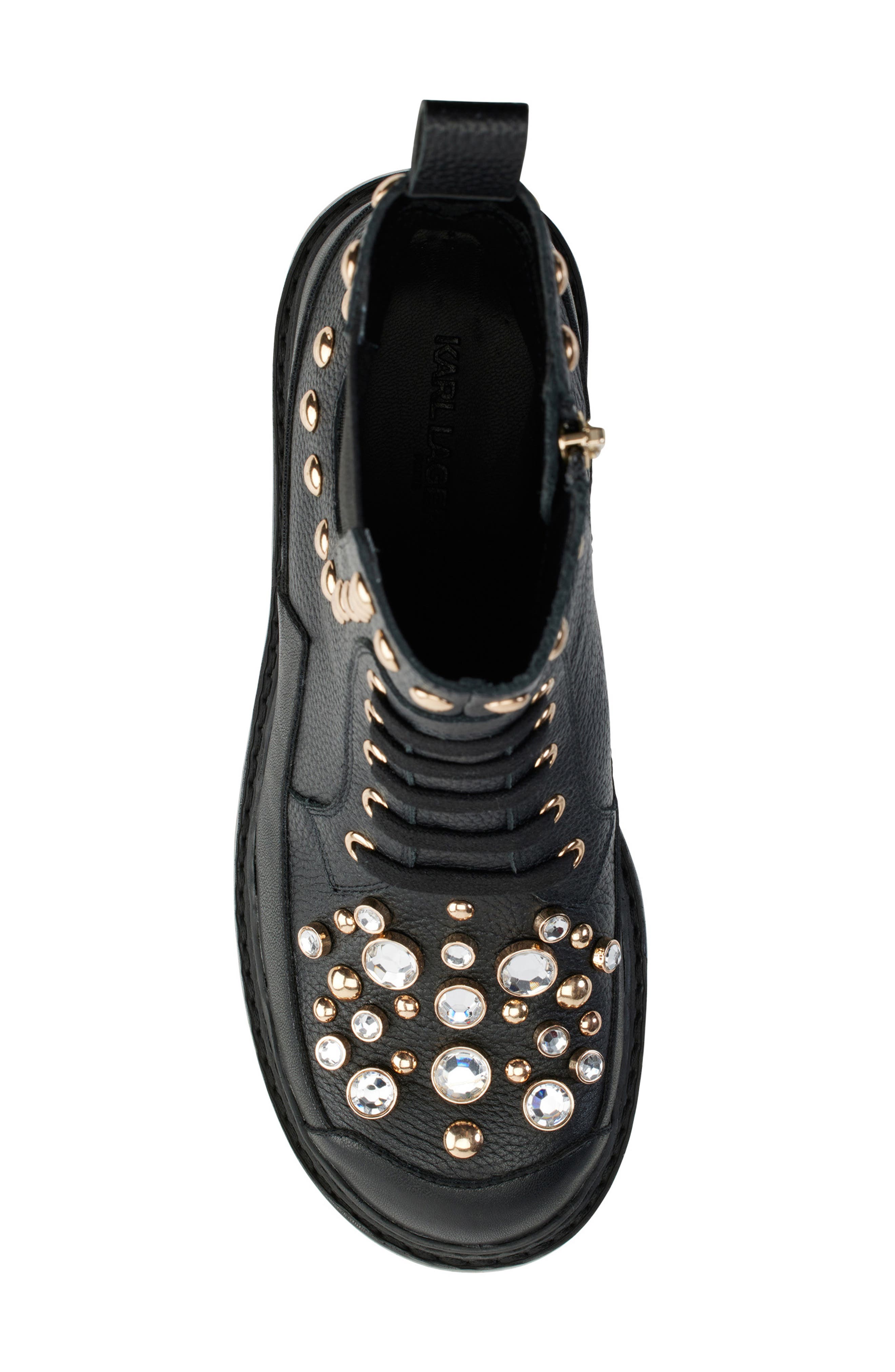 KARL LAGERFELD PARIS Breck Studded Bootie, Alternate, color, 