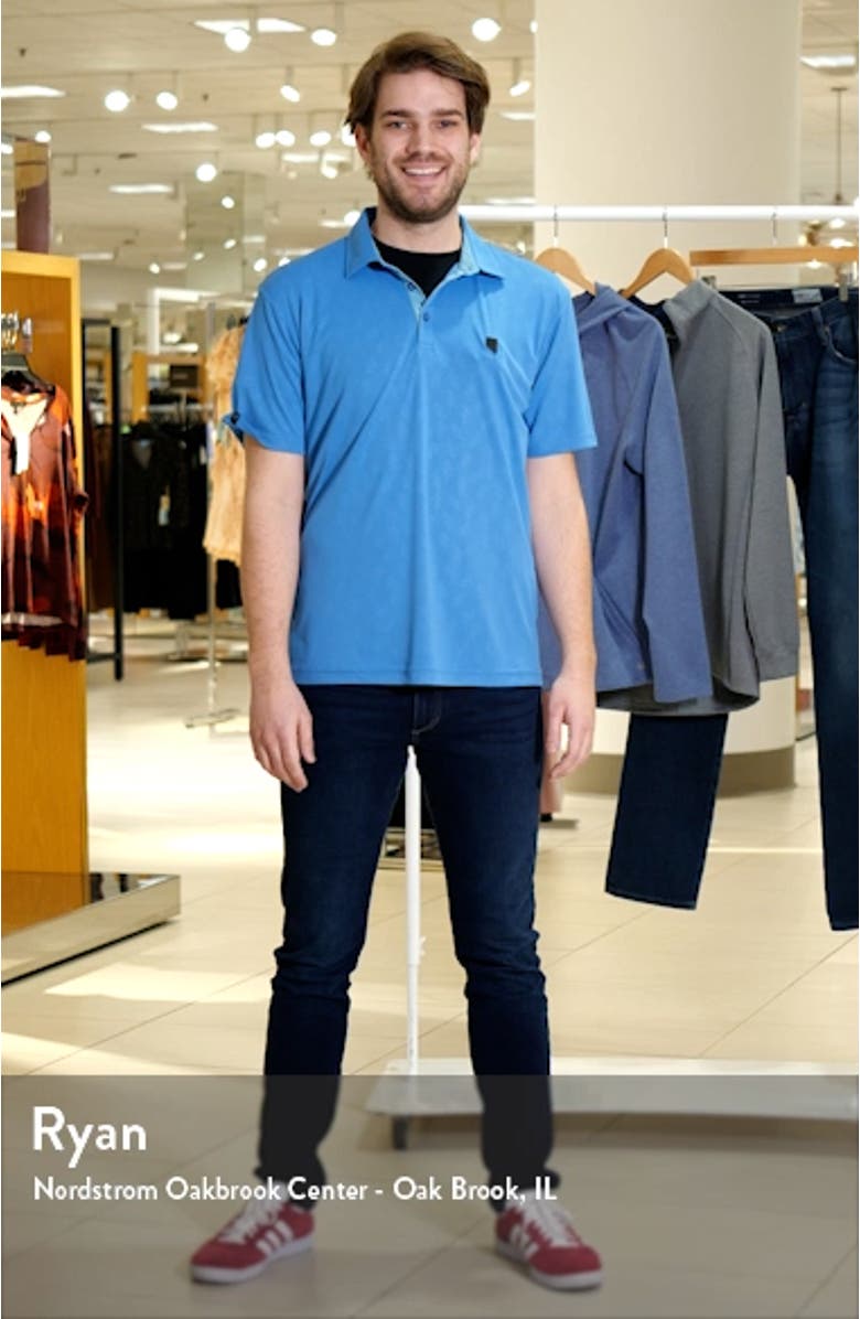 Barrett Botanical Print Golf Polo, sales video thumbnail