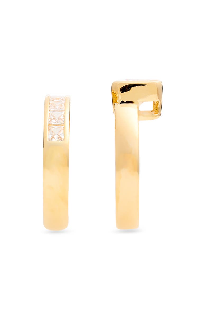 Set of 2 Emerald Cut Cubic Zirconia Stack Rings, Alternate, color, CLEAR- GOLD