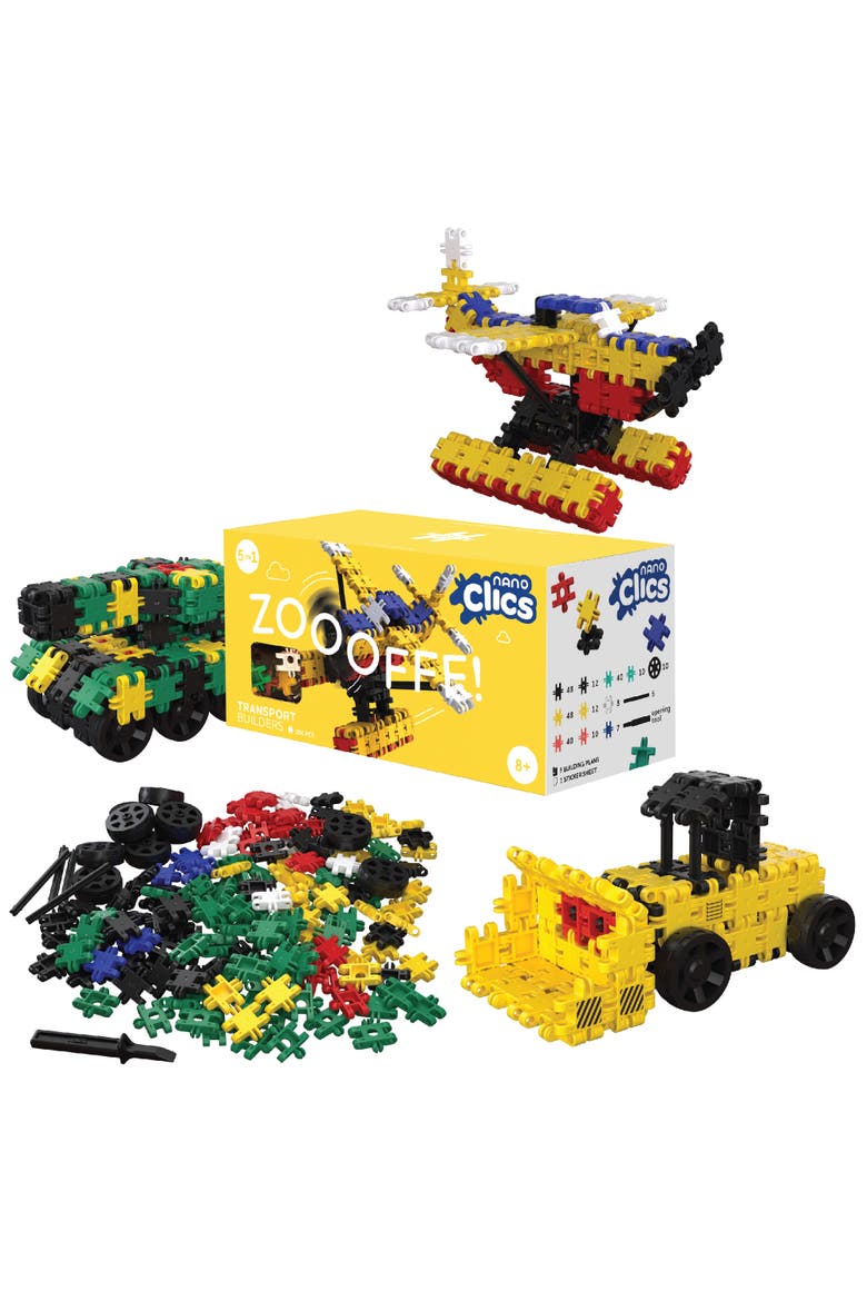 Nano Clics Transport 250, construction toys for children ages 8 and up, creative educational toys in a 250 piece set, building blocks for girls and boys, durable toys, Main, color, Multi